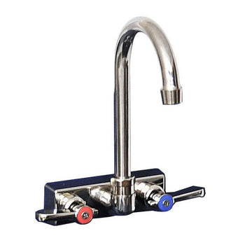 BK Resources EVO-4SM-8G Evolution 4" Splash Mount Stainless Steel Faucet, 8 Gooseneck Spout