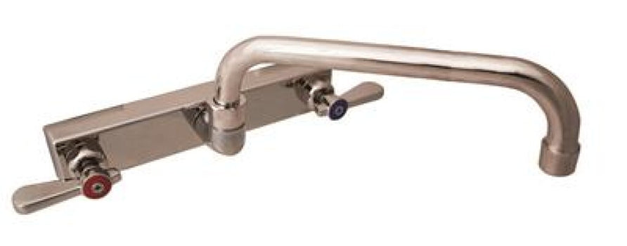 BK Resources EVO-8SM-10 Evolution 8" Splash Mount Stainless Steel Faucet, 10" Swing Spout