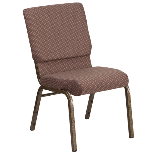 Brown Dot Fabric Church Chair