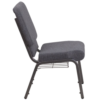 Dark Gray Fabric Church Chair