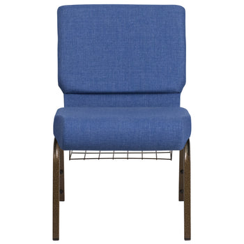 Blue Fabric Church Chair