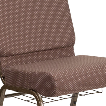 Brown Dot Fabric Church Chair