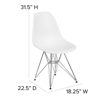 White Plastic/Chrome Chair