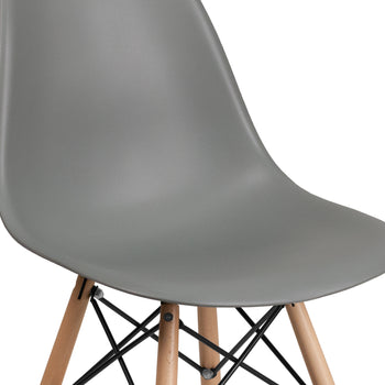 Gray Plastic/Wood Chair