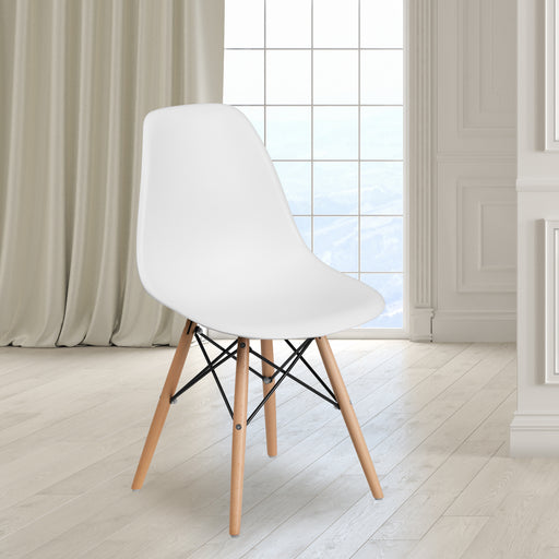 White Plastic/Wood Chair