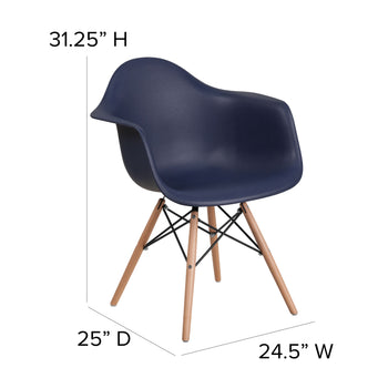 Navy Plastic/Wood Chair