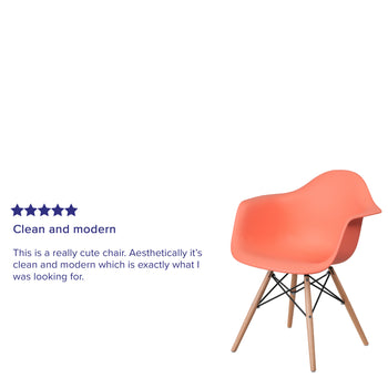 Peach Plastic/Wood Chair