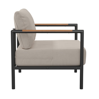 Black Patio Chair and Cushions