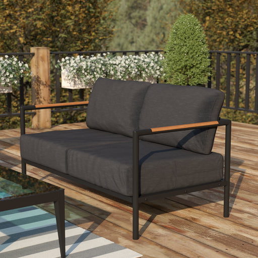 Black Loveseat with Cushions