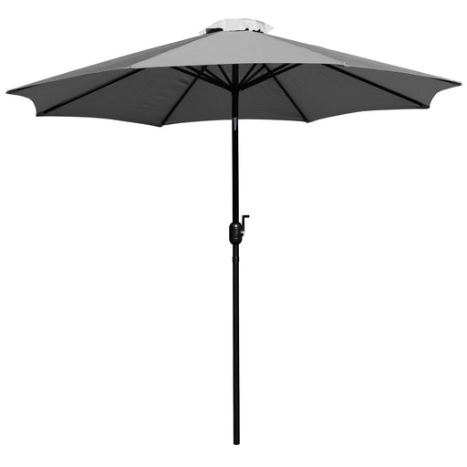 Gray 9 FT Round Patio Umbrella