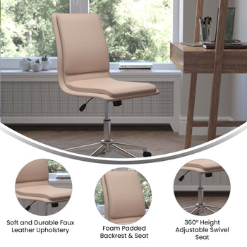 Taupe LeatherSoft Office Chair