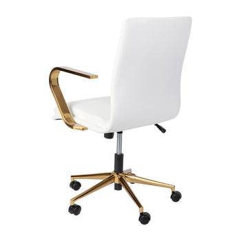 White/Gold Swivel Desk Chair
