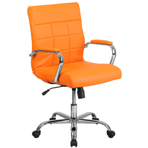 Orange Mid-Back Vinyl Chair
