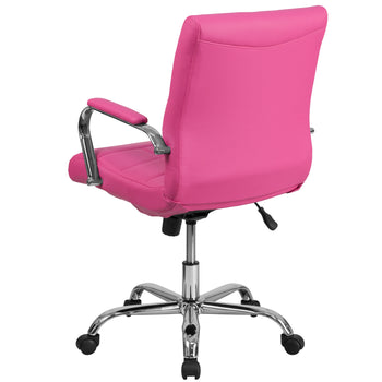 Pink Mid-Back Vinyl Chair