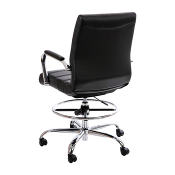 Black LeatherSoft Draft Chair