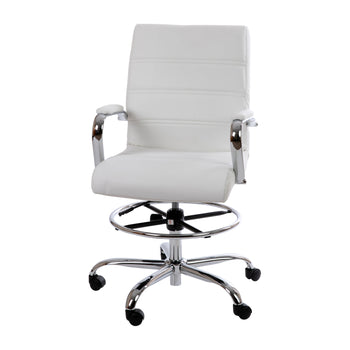 White LeatherSoft Draft Chair