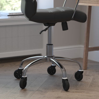 Black Chair with Skate Wheels