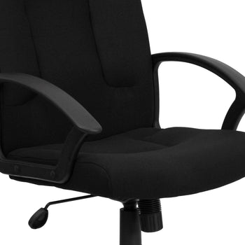 Black Mid-Back Fabric Chair