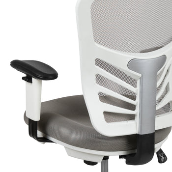 Gray Draft Chair-White Frame