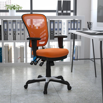 Orange Mid-Back Mesh Chair