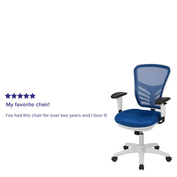 Blue/White Mesh Office Chair