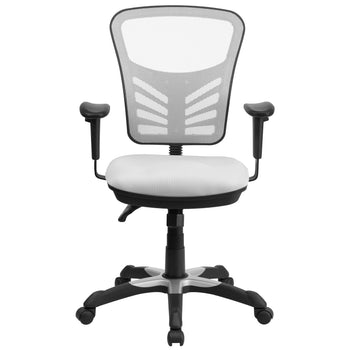White Mid-Back Mesh Chair