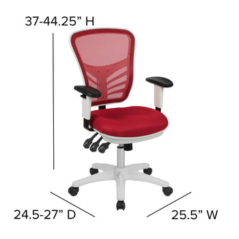 Red/White Mesh Office Chair