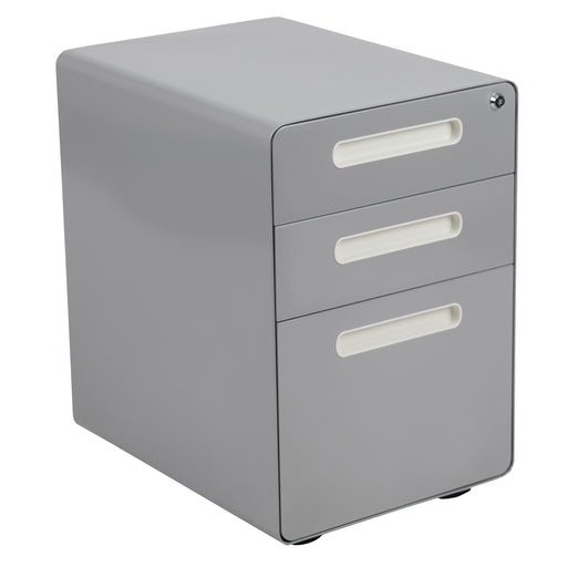 3-Drawer Filing Cabinet-Gray