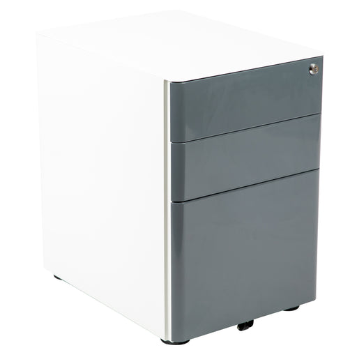 Filing Cabinet-White/Charcoal