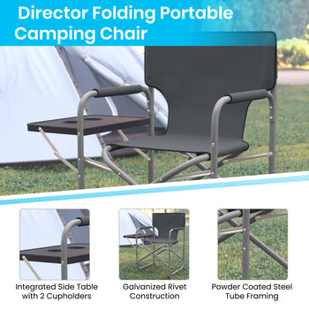 Gray Folding Directors Chair