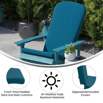 2PK Teal Chair Cushions