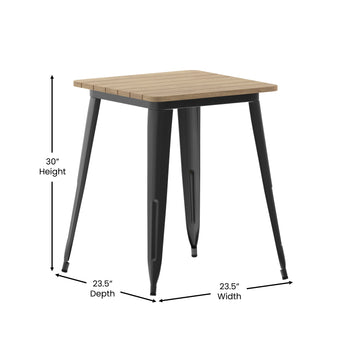 23.75" SQ BR/BK Dining Table