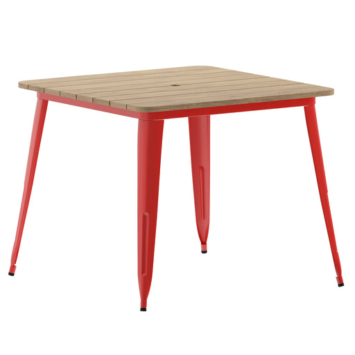 36" SQ BR/RED Dining Table