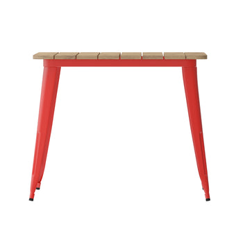 36" SQ BR/RED Dining Table