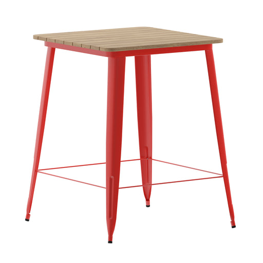 31.5" SQ BR/RED Bar Top Table