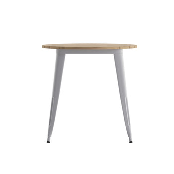 30" RD BR/SIL Dining Table