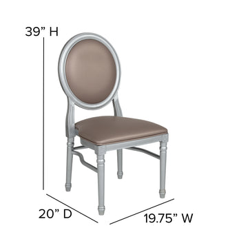 Taupe Round Back Dining Chair
