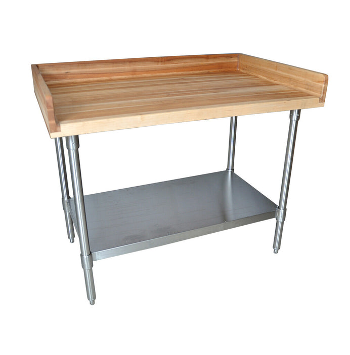 BK Resources MBTS-4830 Hard Maple Bakers Top Table, Stainless Undershelf, Oil Finish 48" x 30" 