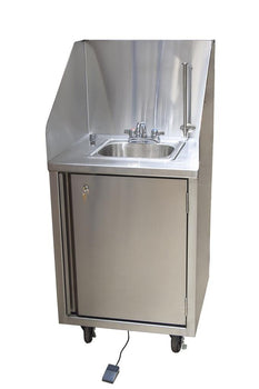 BK Resources MHS-2424-C-BKD 24"x24" Mobile Handwashing Sink w/4" OC