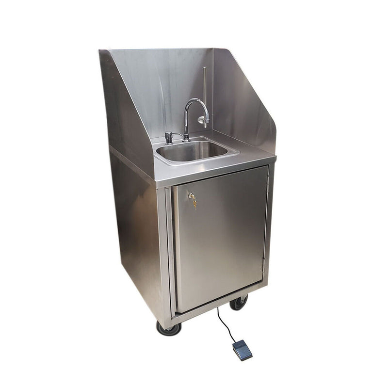 BK Resources MHS-2424-H-DM 24"x24" Mobile Handwashing Sink H Water w/Deck Mount