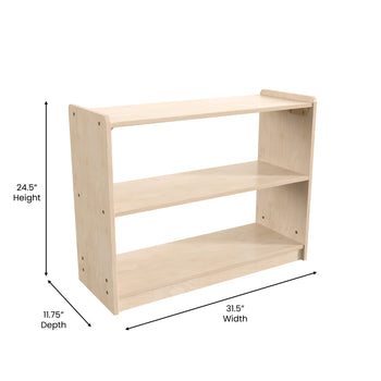 Natural 2 Shelf Wood Storage