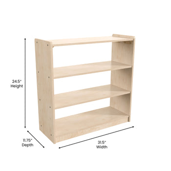 Natural 3 Shelf Wood Storage