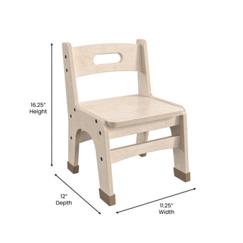 2PK Natural 9" Wooden Chairs
