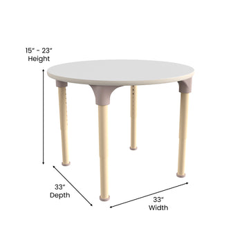 Beech/White Adjustable Table