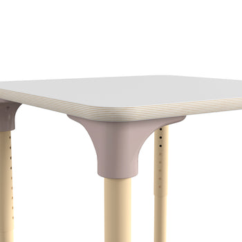 Beech/White Adjustable Table