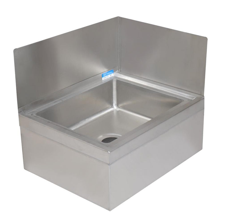 BK Resources MS-1620-SS2 2-Sided Stainless Steel Backsplash 1620 Mop Sinks
