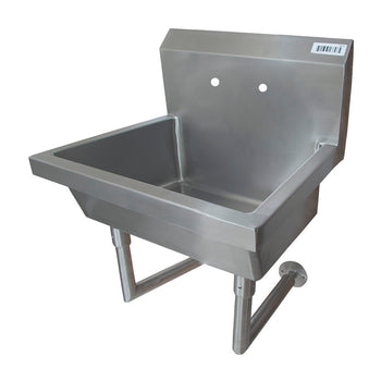 BK Resources MSHS-24W2 24" Wall Mount Single Station Handwash Sink, 8" O.C. Splash Mount