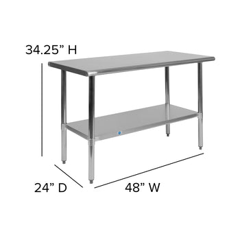 48" Stainless Steel Work Table