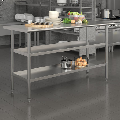 Stainless Table 2 Shelf Table