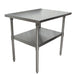 BK Resources QTT-3636 14 Gauge Stainless Steel Work Table with Galvanized Undershelf 36" W x 36" D